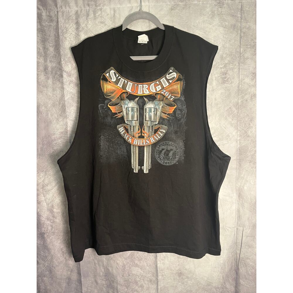 Sturgis 2017 Black Hills Rally Cutoff Tank Top Men’s 3XL Motorcycles Graphic Tee